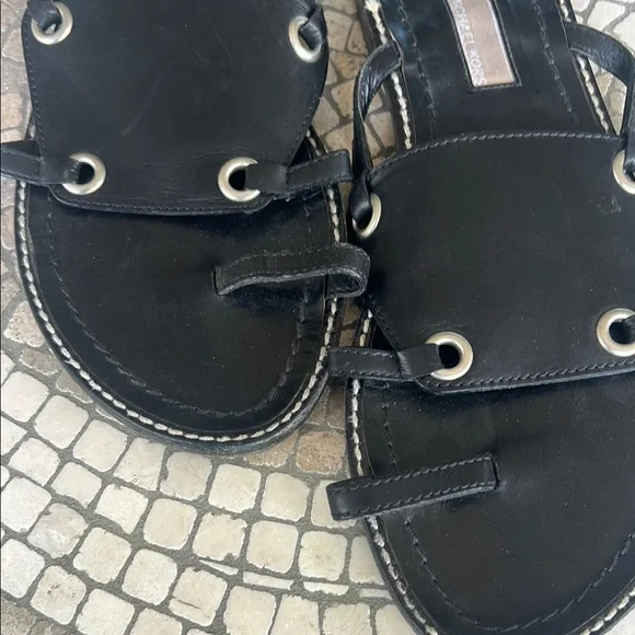 Michael Kors Black leather  Sandals with Sleek Design - Picture 3 of 13
